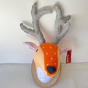 Felt Christmas Deer Head Wall Decor Orange and Gray deer head Decor